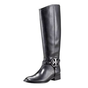 TORY BURCH Aaden Black Leather Riding Boot Size 5M